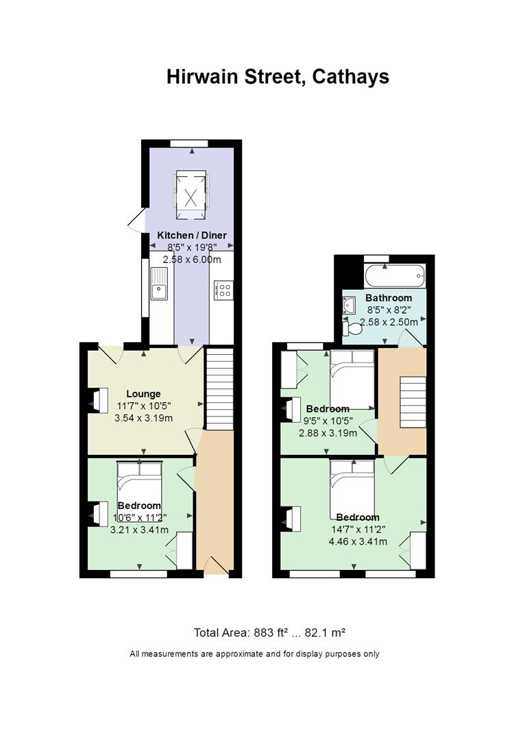 Floorplan for Hirwain Street, Cathays